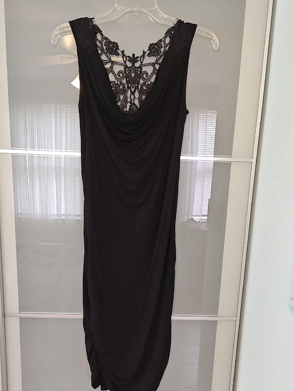 Black Sleeveless Dress with Lace Back